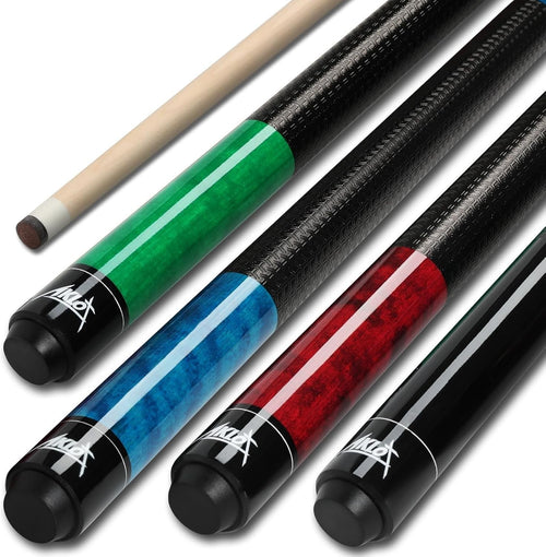 58" Pool Cue Set 18–21oz Maple Billiard Sticks 13mm Non-Slip Grip