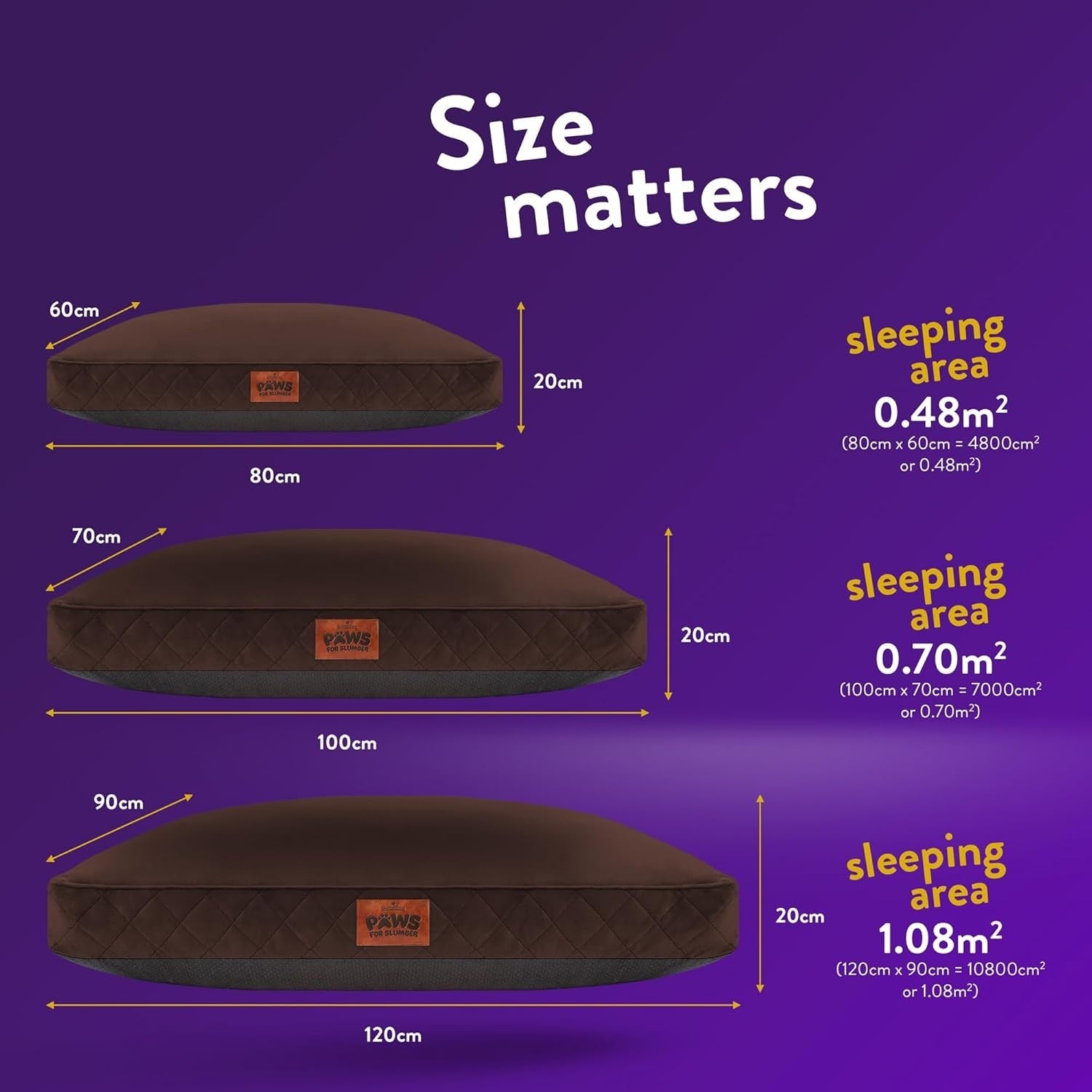 Medium Luxury Orthopedic Dog Bed 60x80cm Washable Non Slip