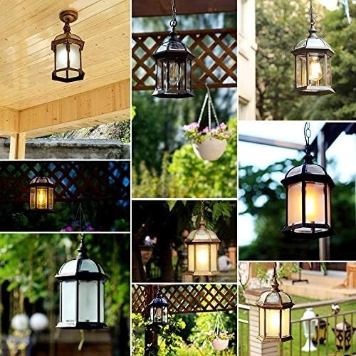 Retro Black Outdoor Hanging Lantern – IP23 E27 Pendant, Adjustable