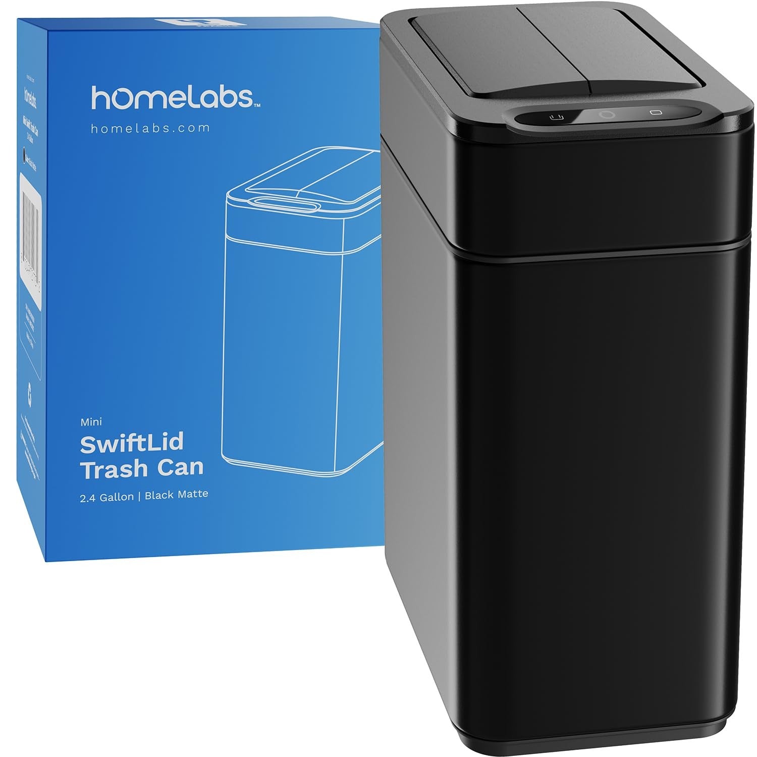 9L Touchless Bathroom Bin Sensor Butterfly Lid Soft Close Black