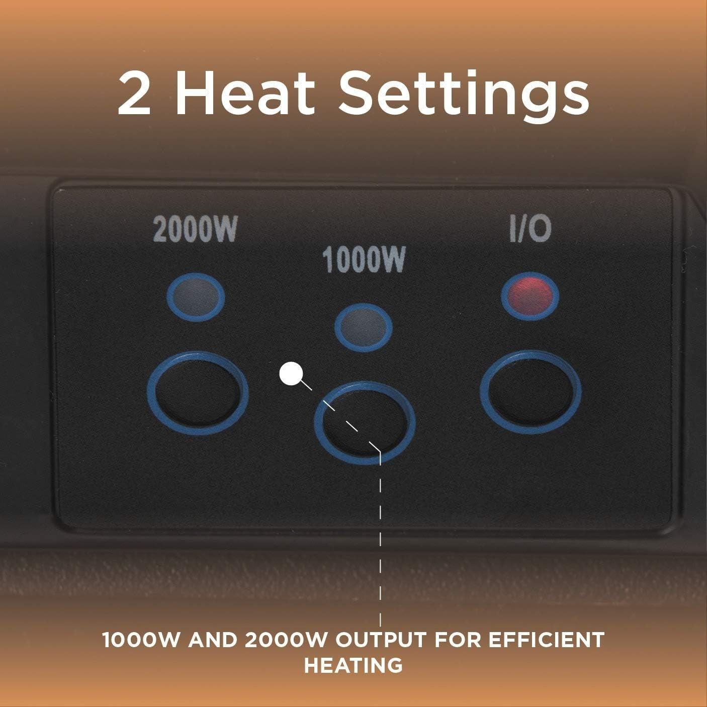 2kW LED Electric Fireplace Insert Remote Control Brass Chrome Finish