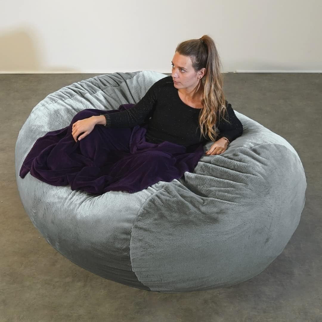 Grey Giant Memory Foam Bean Bag Chair for Adults Kids Lounge Sofa Bed
