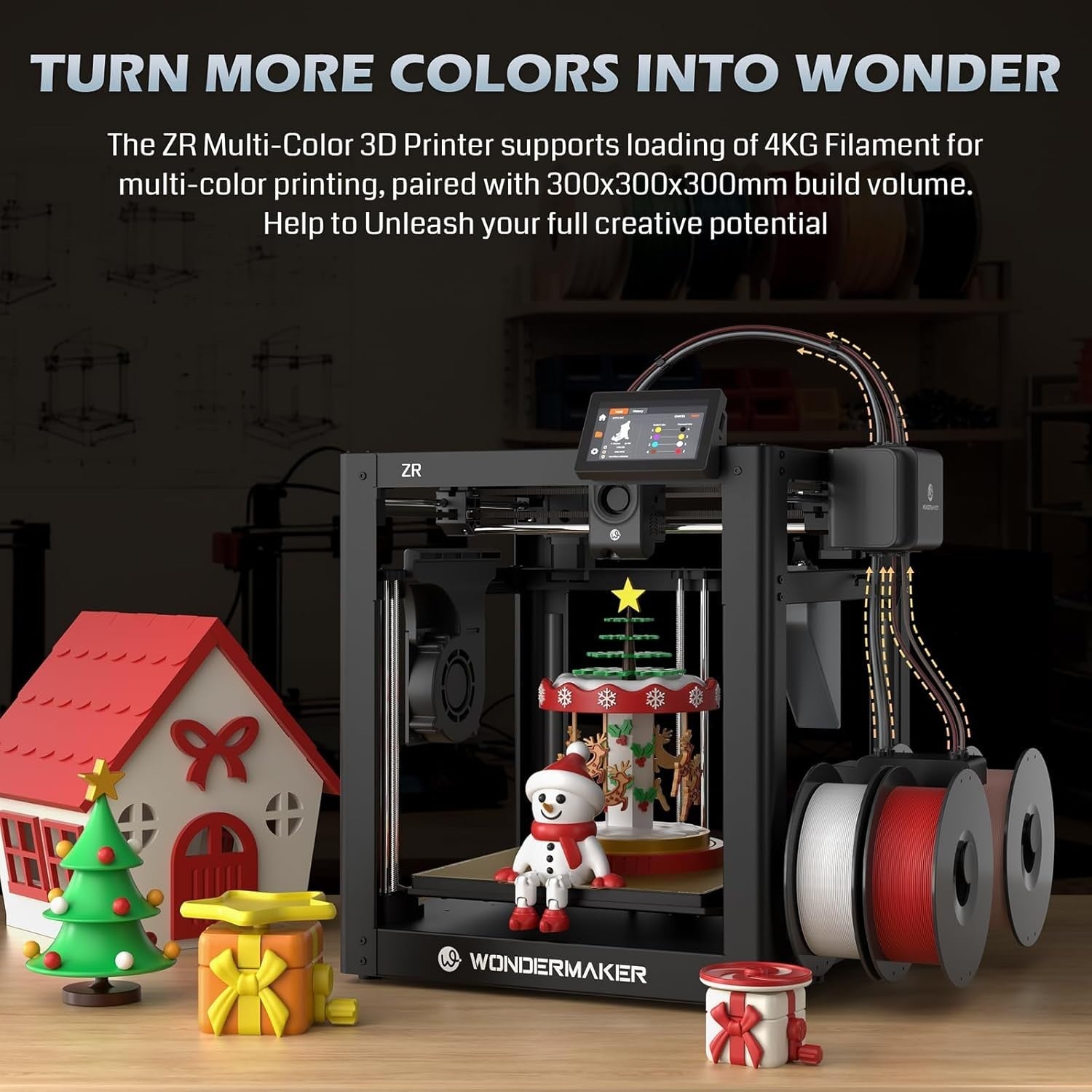 High Speed Multicolor 3D Printer Metal Frame Large Build Precision