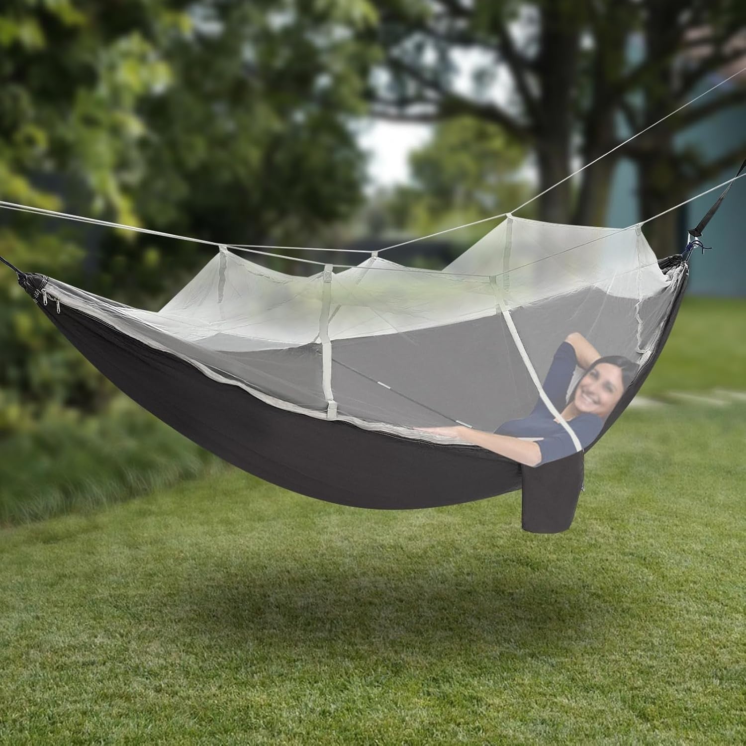 Camping Hammock with Mosquito Net & Tree Straps | Ultralight 210T Nylon