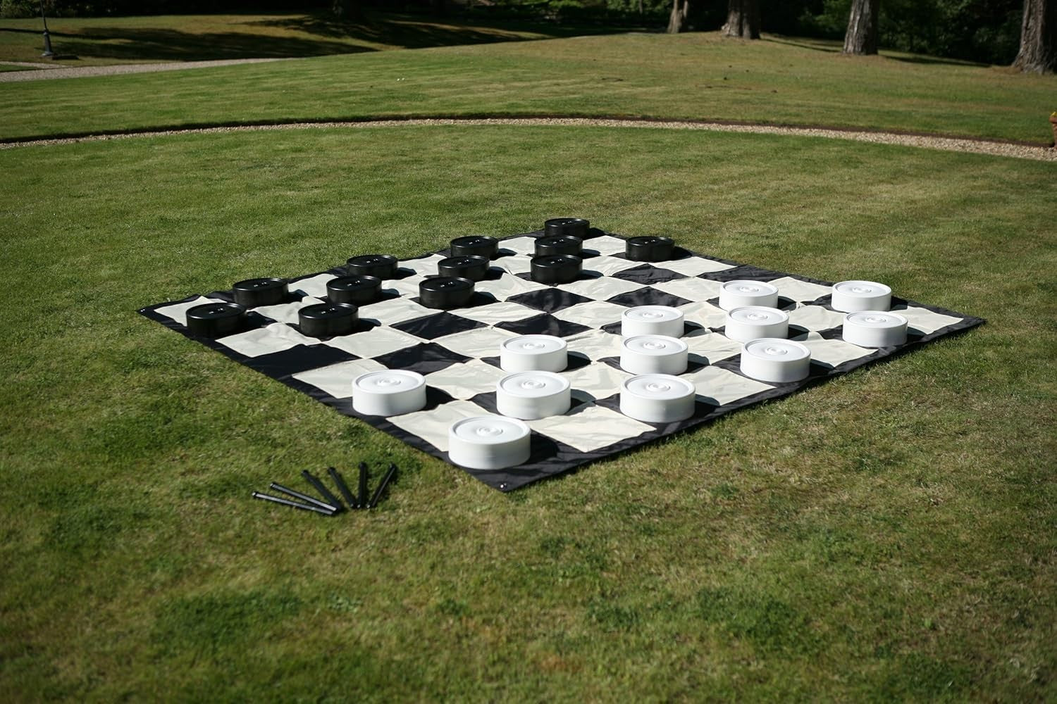 Giant Outdoor Chess Mat 262cm | Waterproof Nylon Board for Garden Play