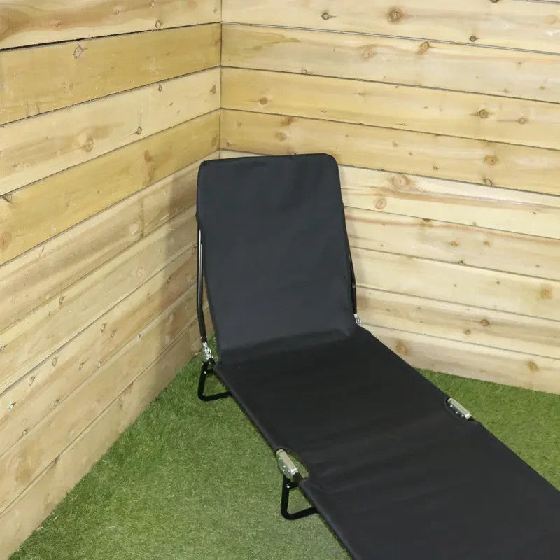 Reclining Garden Sun Lounger Chair – Folding Outdoor Patio Bed 120kg
