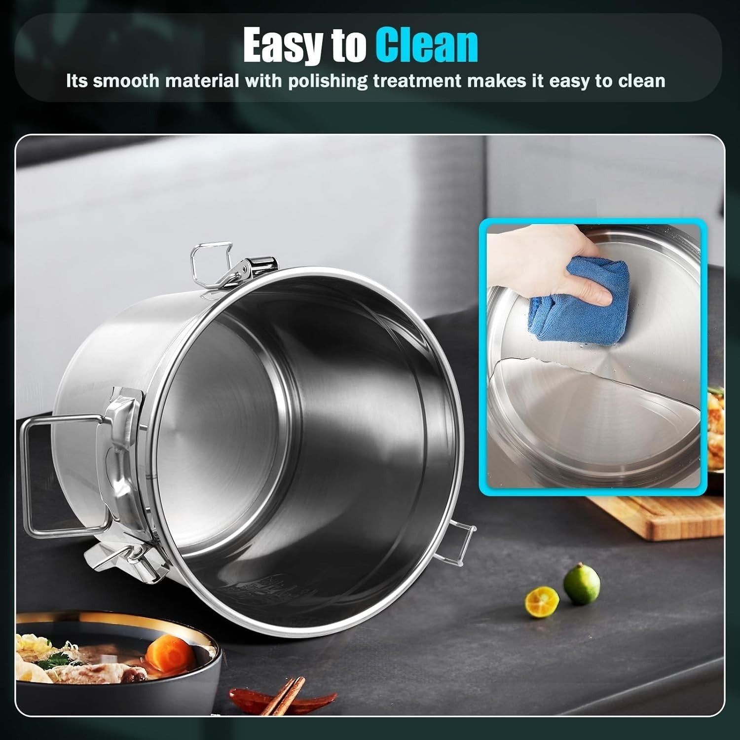 12L Stainless Steel Airtight Rice Grain Storage Bin