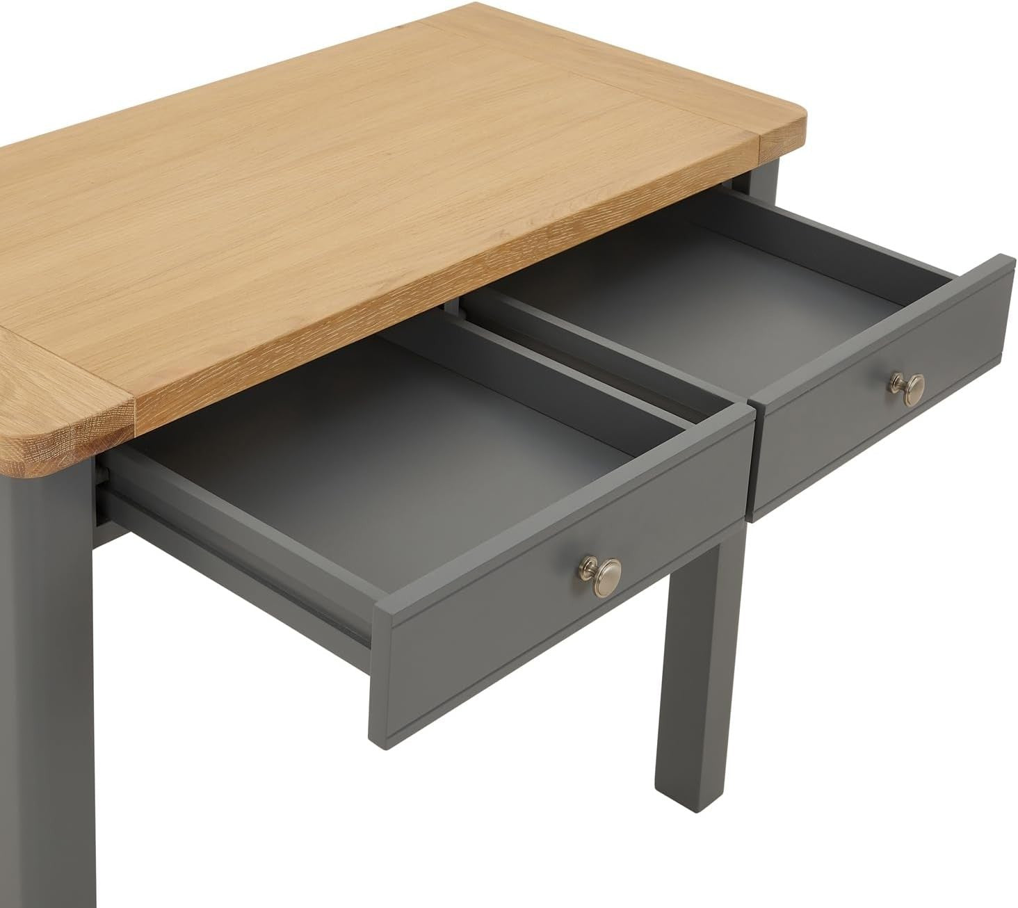 eBay Title Grey Oak 2 Drawer Dressing Table Desk Country Wood 45D x 96W x 78H