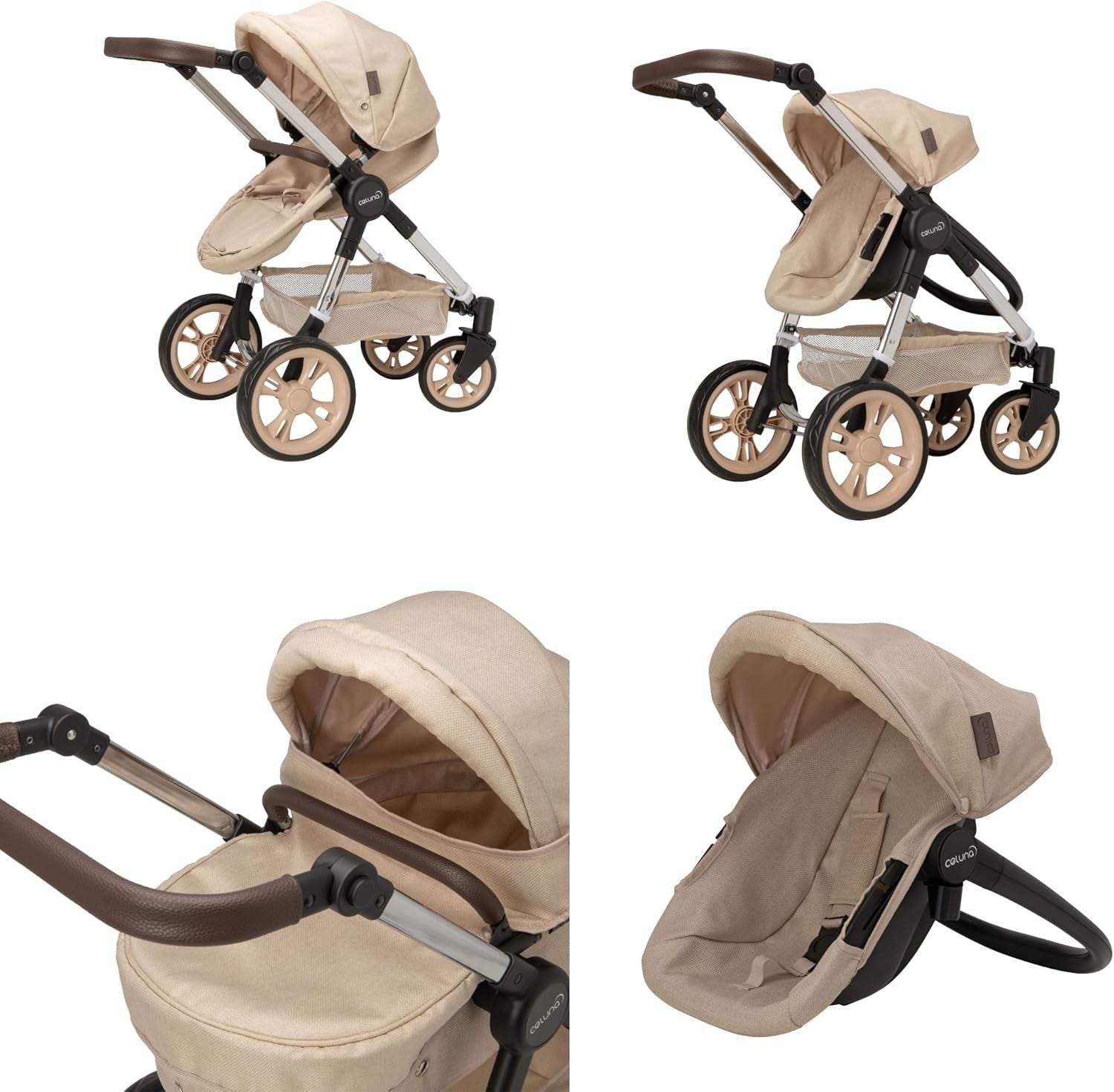 3in1 Dolls Pram Travel System Pushchair Carrycot Car Seat Toy 3+