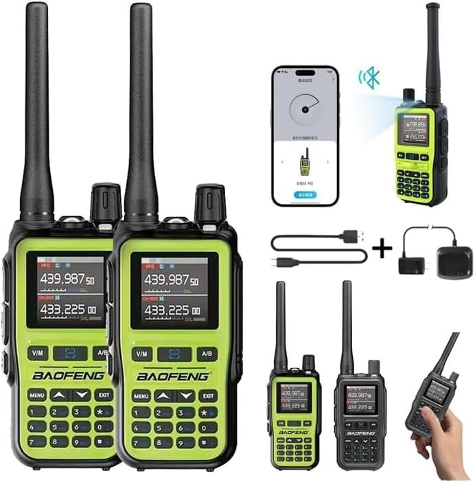 Mini Dual Band Walkie Talkie 999CH Bluetooth VOX Type-C Fast Charge