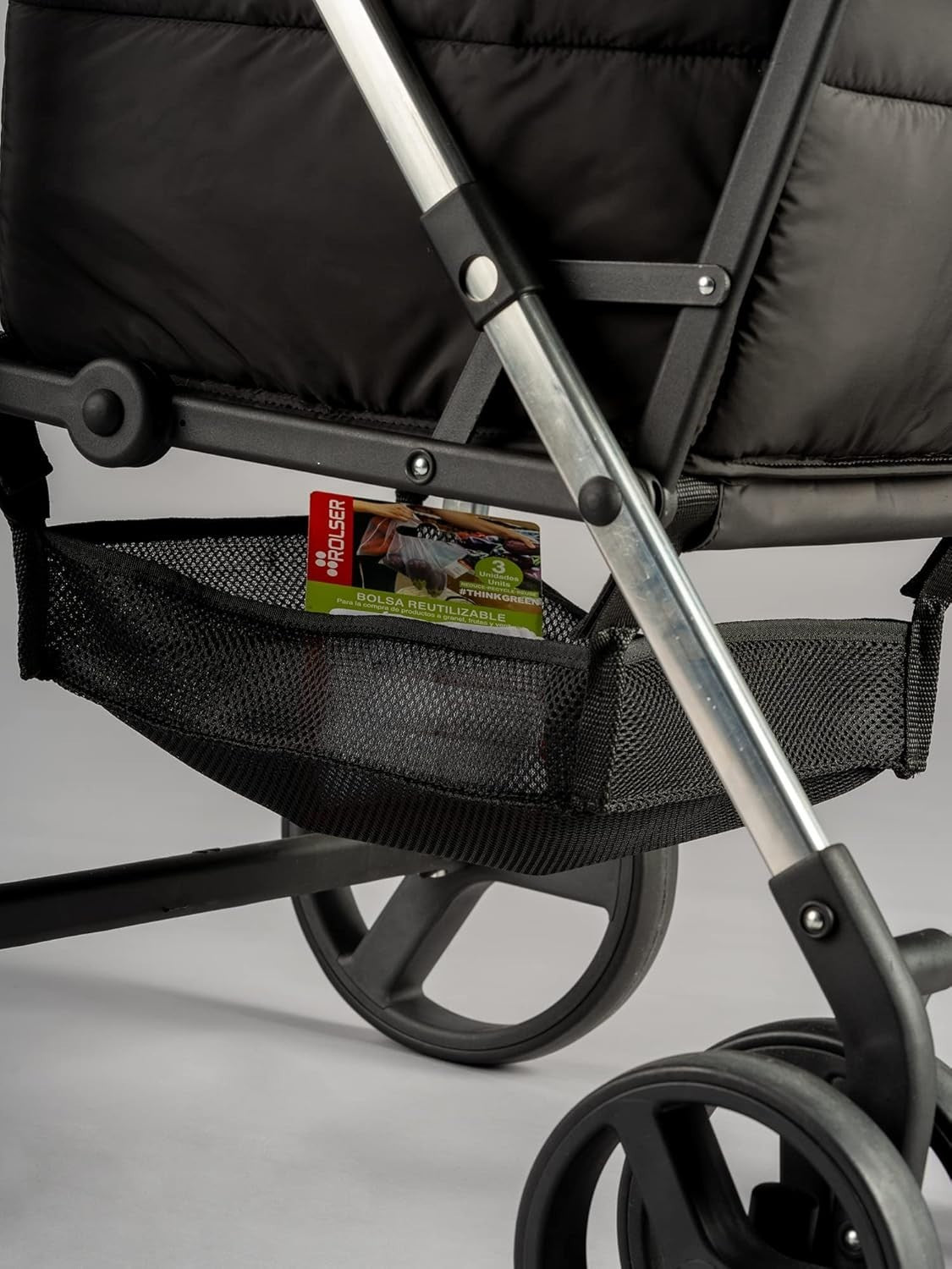 4 Wheel Foldable Shopping Trolley Large Capacity Ergonomic Design Black