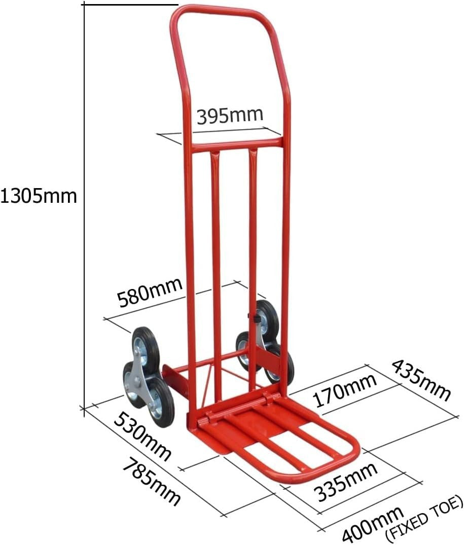 Stair Climber Trolley 150KG Sack Truck w/ Folding Toe Plate & Solid Wheels