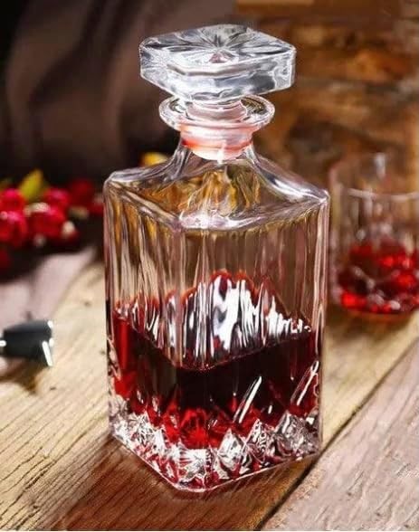 750ml Crystal Whiskey Decanter Cut Glass Design Luxury Gift Box Men Home Bar