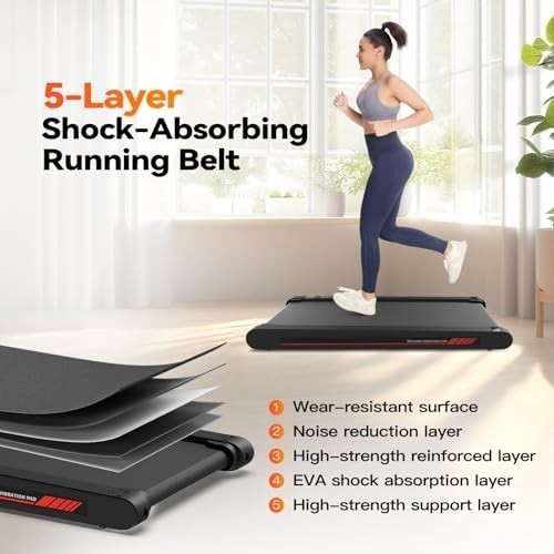 Walking Vibration Pad 6km/h APP Control Portable Under-Desk Treadmill Quiet Home