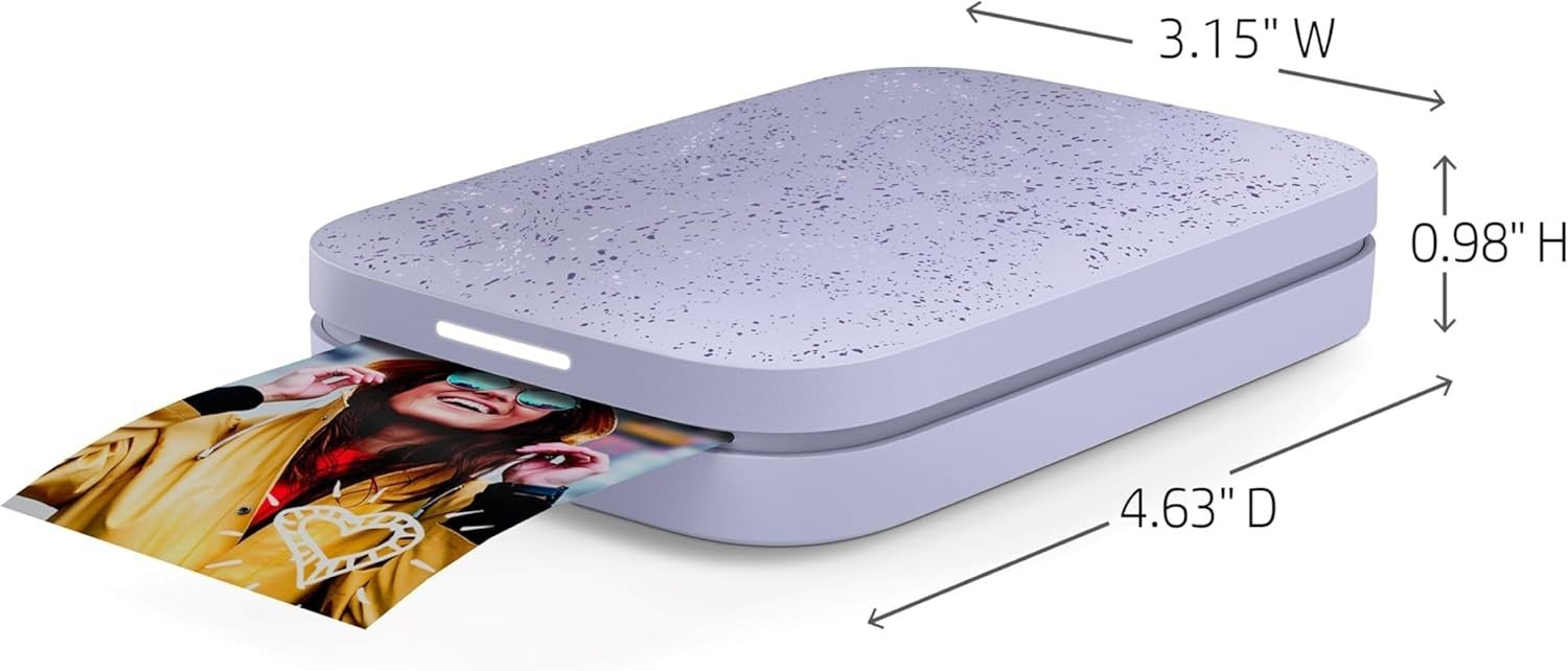 Portable Smartphone Photo Printer | 2x3 Wireless Color Prints | Purple
