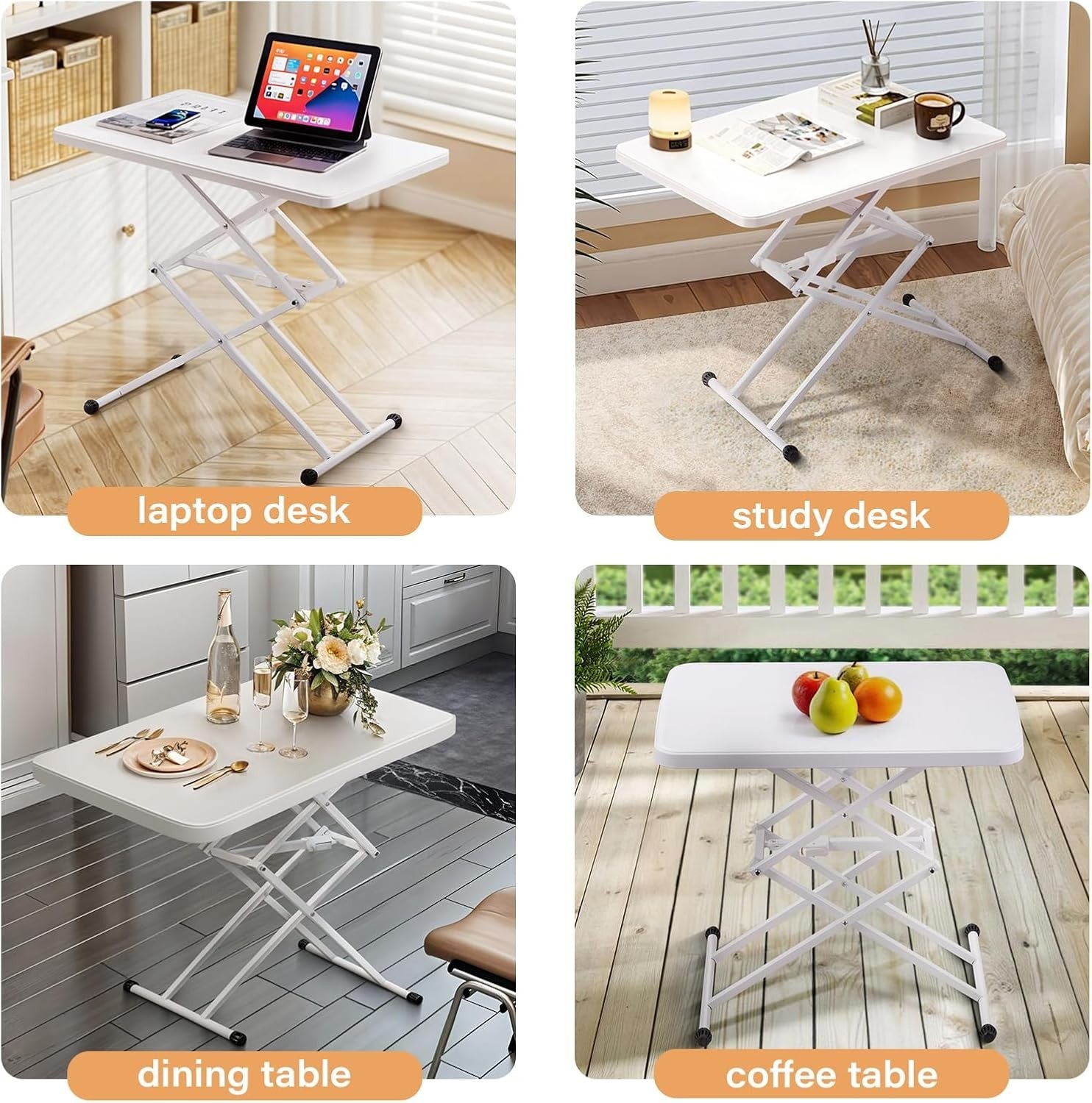 Adjustable Folding Side Table Laptop Desk Lift Top Bedside Sofa Table