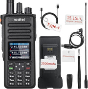 10W Ham Radio Air Band Walkie Talkie Long Range NOAA USB-C 199CH