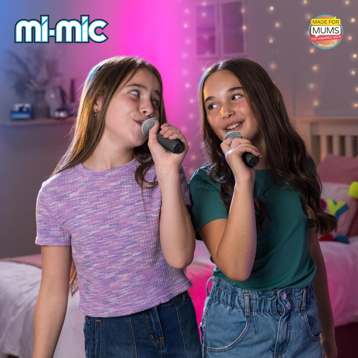 Kids Bluetooth Karaoke Machine with 2 Wireless Mics LED Speaker