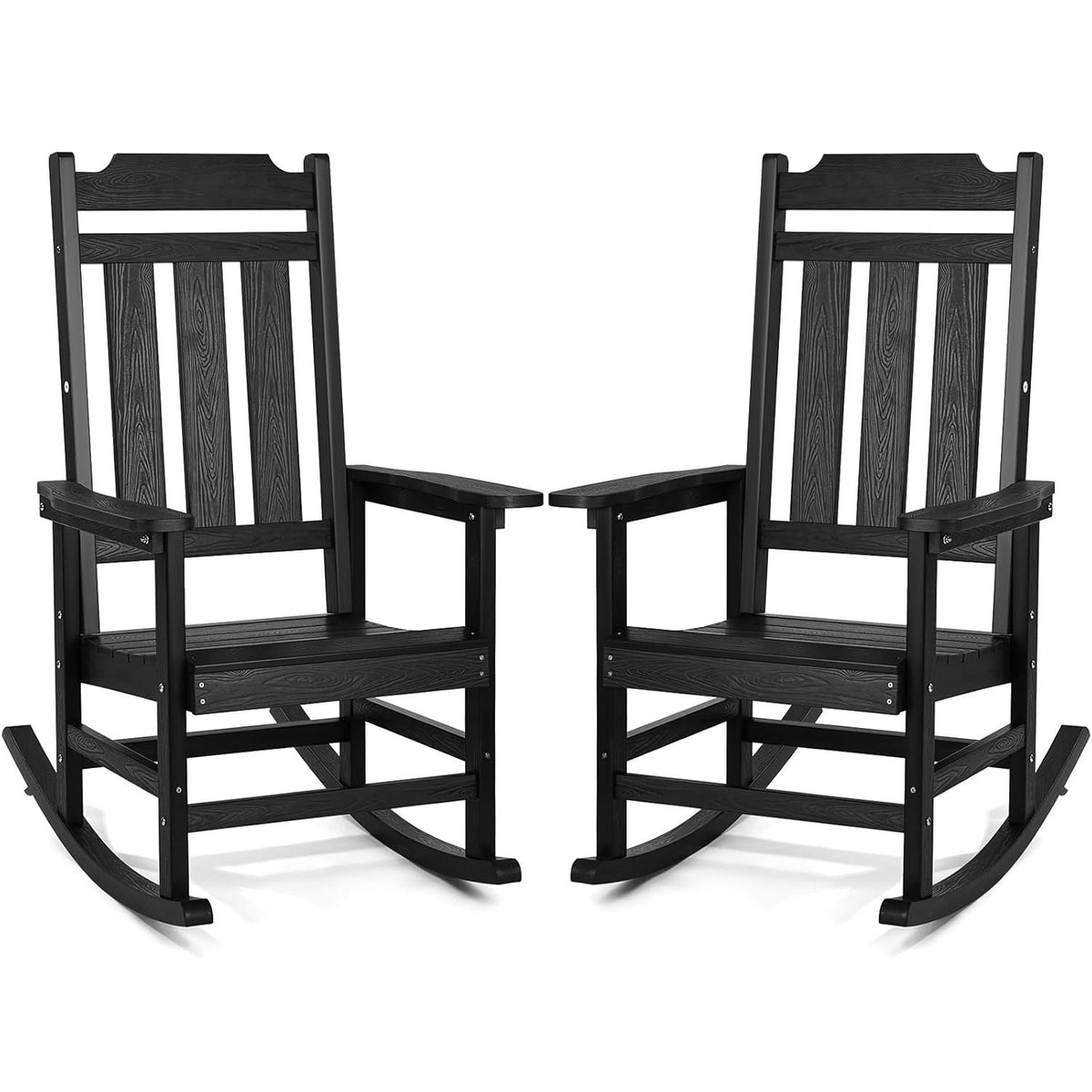 Outdoor Rocking Chair Set – Comfortable Patio Porch Chairs, Supports 400 lbs