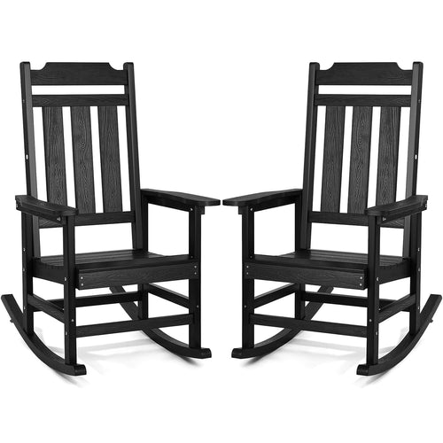 Outdoor Rocking Chair Set – Comfortable Patio Porch Chairs, Supports 400 lbs