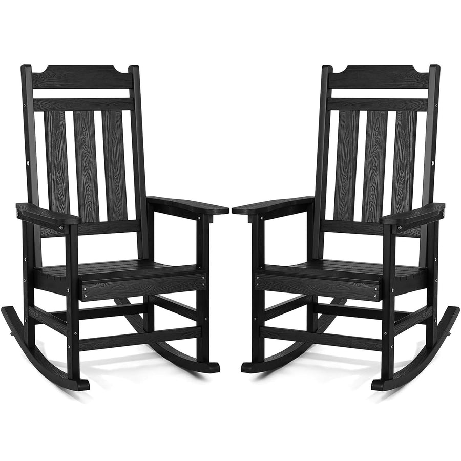 Outdoor Rocking Chair Set – Comfortable Patio Porch Chairs, Supports 400 lbs