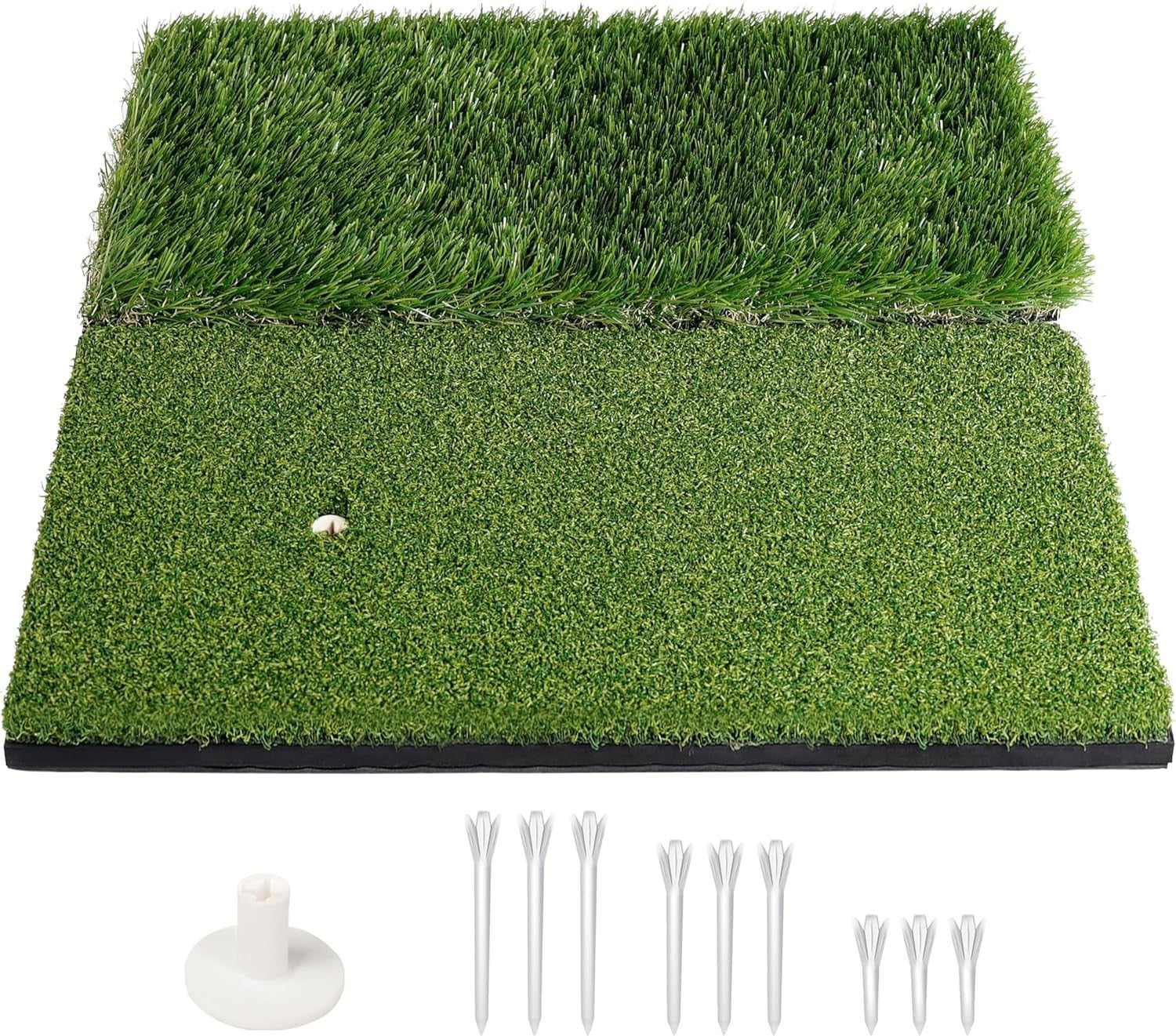 Golf Hitting Mat Double Turf Practice Trainer Indoor Outdoor Training Aid