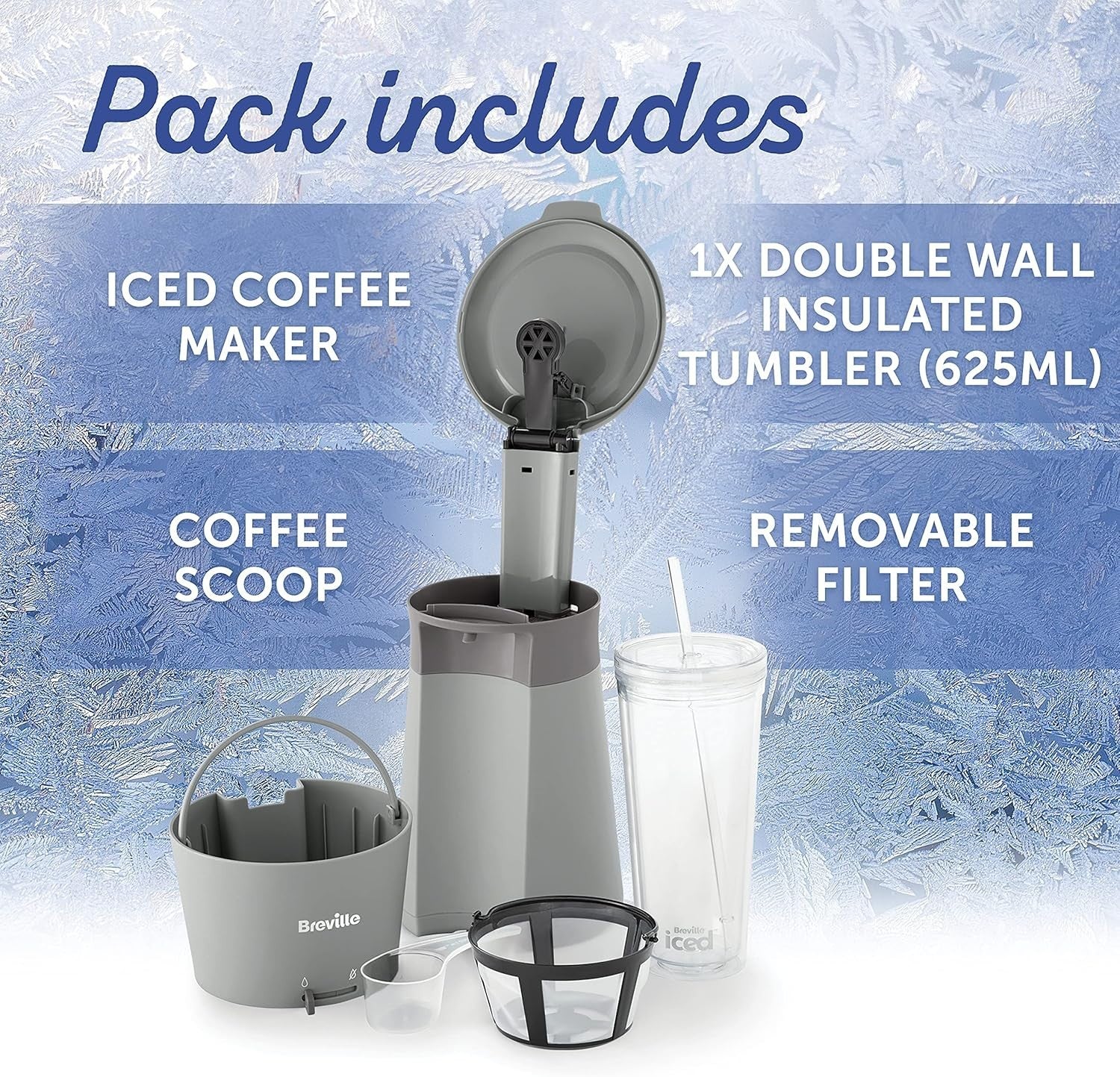 Iced Coffee Maker Single Serve Cold Brew Machine w/ Tumbler 625ml