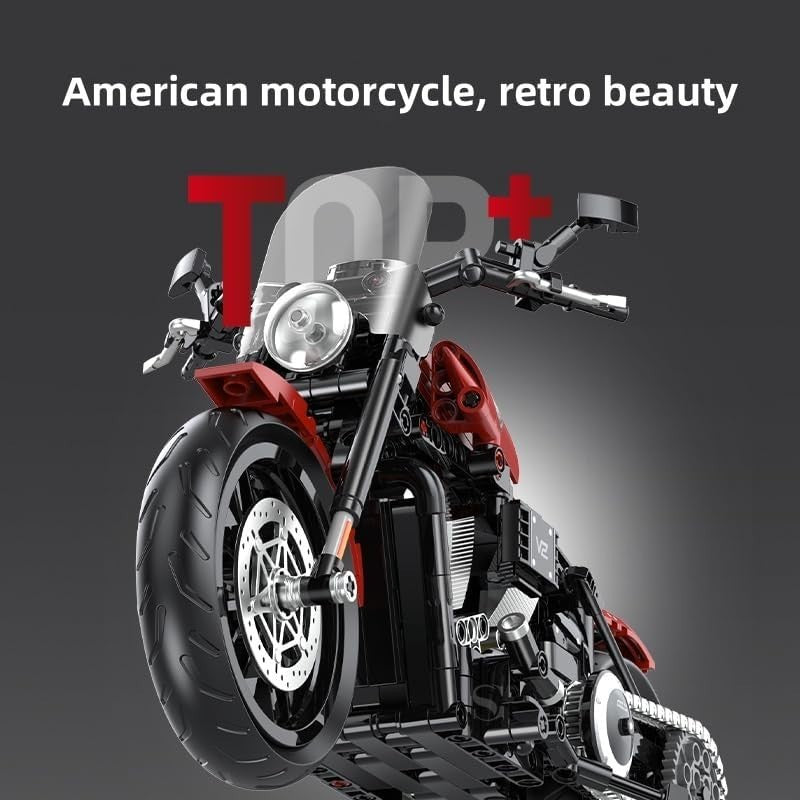 1:8 Scale Motorcycle Building Blocks Toy Kit - 542 PCS, Realistic Model, Educati