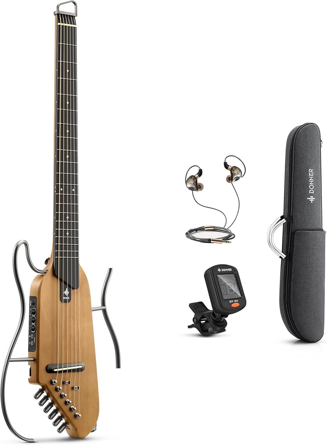 Headless Travel Acoustic Electric Guitar Ultra Light w Gig Bag