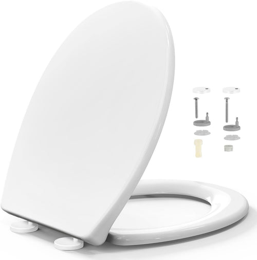 White O Shape Soft Close Toilet Seat Quick Release Easy Clean Anti-Bacterial PP