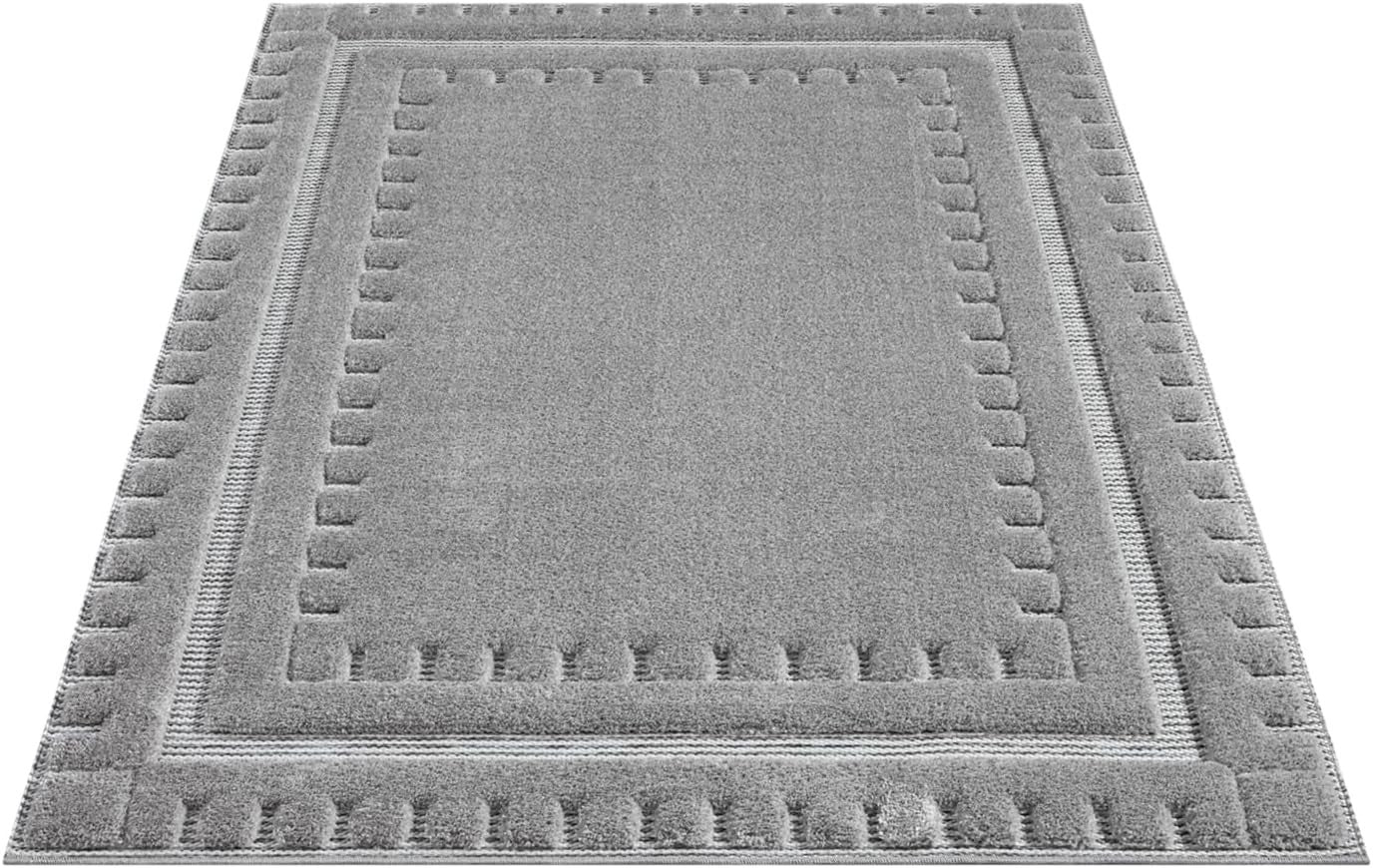 Grey Hallway Rug 120x170cm Soft Washable Runner for Living Room Bedroom