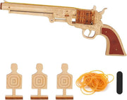 3D Wooden Revolver Puzzle DIY Mechanical Model Kit 70PCS Adult Build