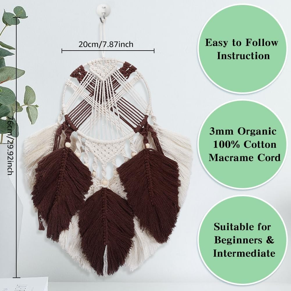 DIY Macrame Dreamcatcher Kit Boho Wall Hanging Craft Set