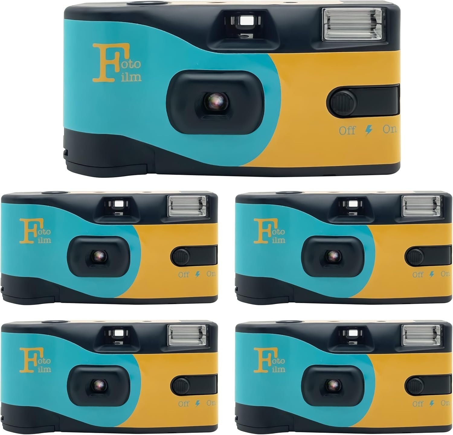 5 Pack Disposable Film Cameras 35mm ISO 400 Flash 27 Exposure Retro