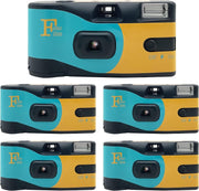 5 Pack Disposable Film Cameras 35mm ISO 400 Flash 27 Exposure Retro