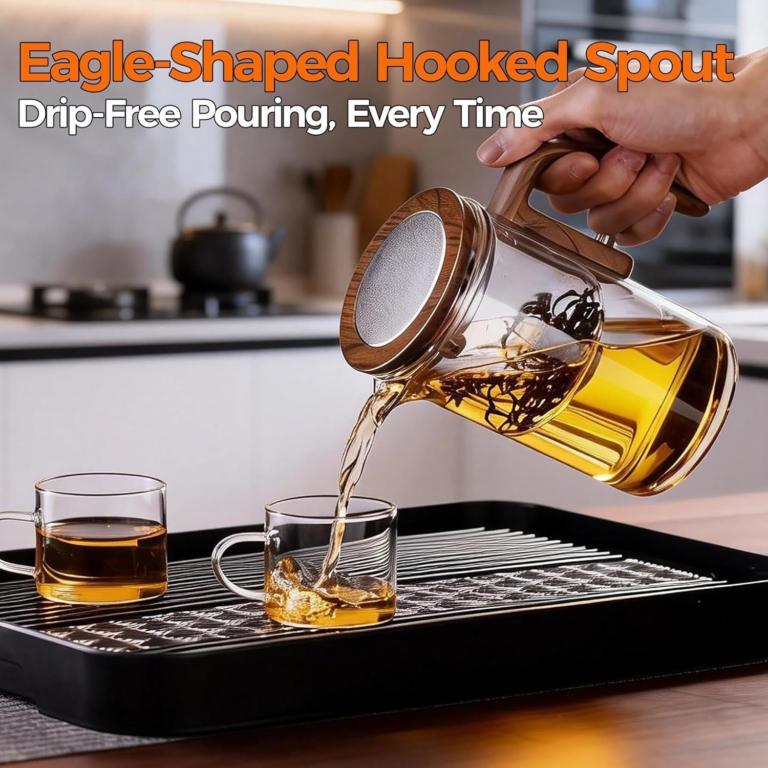Magic Glass Teapot 600ml Magnetic Infuser Loose Leaf Tea Maker