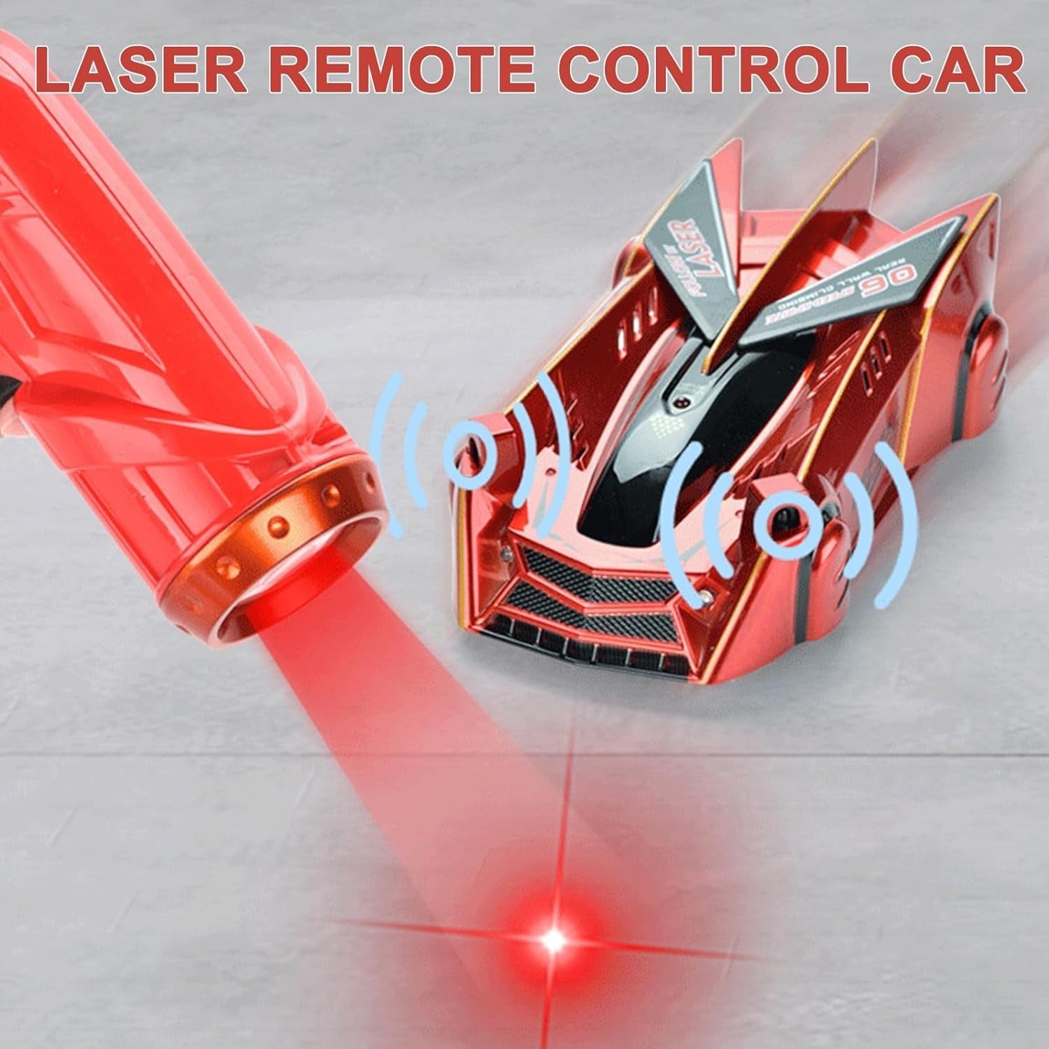 Red Wall Climbing RC Car – Laser Remote Control Stunt Toy for Kids & Teens