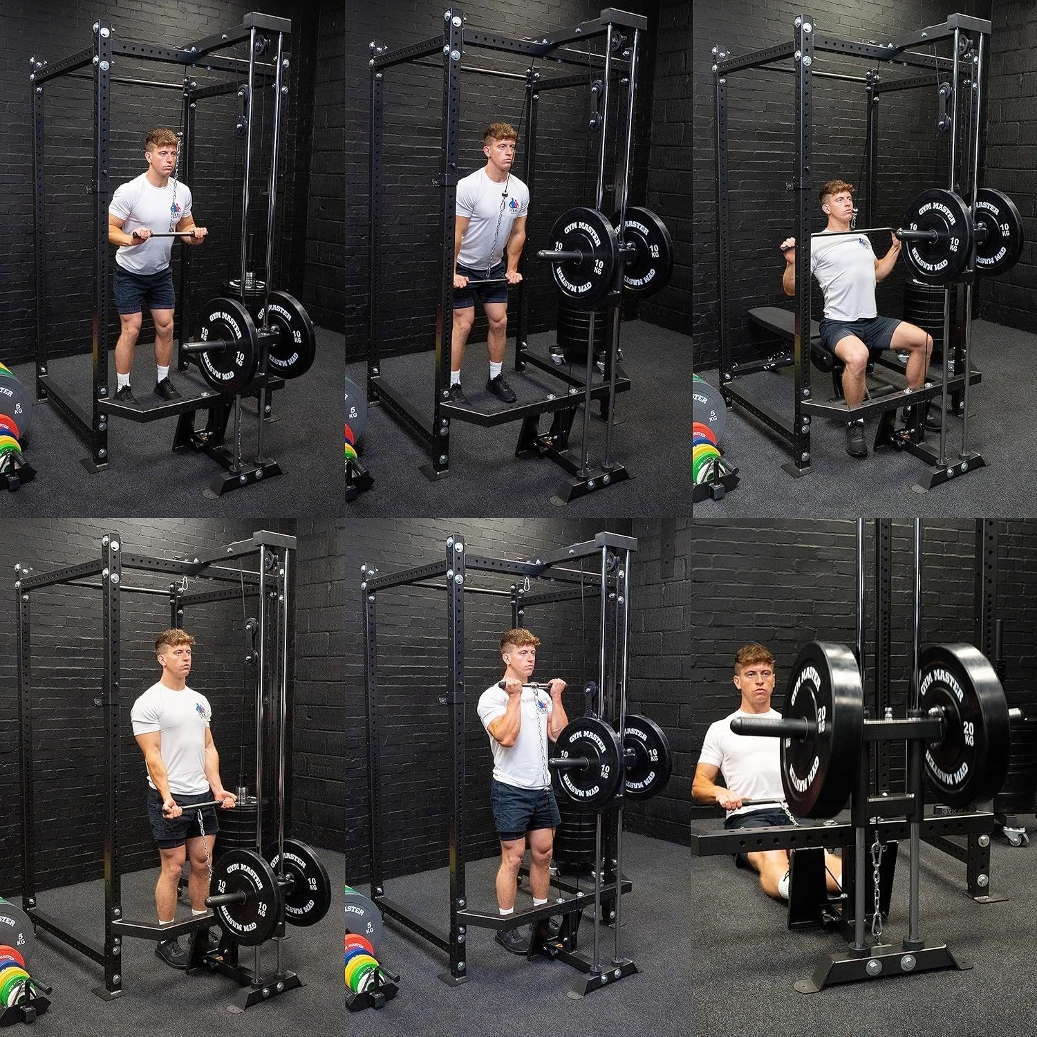 Adjustable Power Rack 206x133x178cm with Dual Cable System – Home Gym Cage