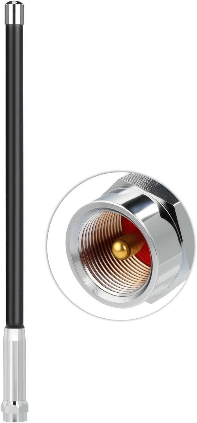Dual Band VHF/UHF 35cm Mobile Ham Radio Antenna Vehicle Lip Mount