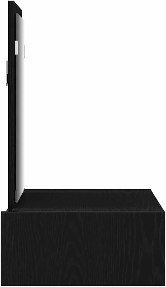 Modern Black Oak Dressing Table Vanity Desk Storage Drawer Small Space $\text{60