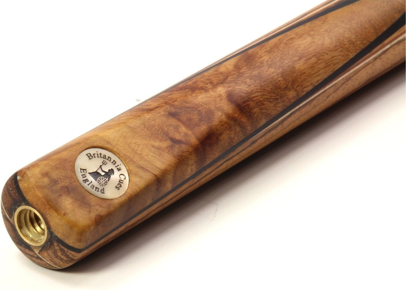 1pc English Pool Cue 7.5–8mm Tip Ash Shaft Ebony Butt + Mini Extension