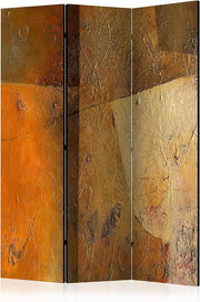 Rustic Earth Tone Room Divider 135×172cm 3-Panel Foldable Privacy Screen