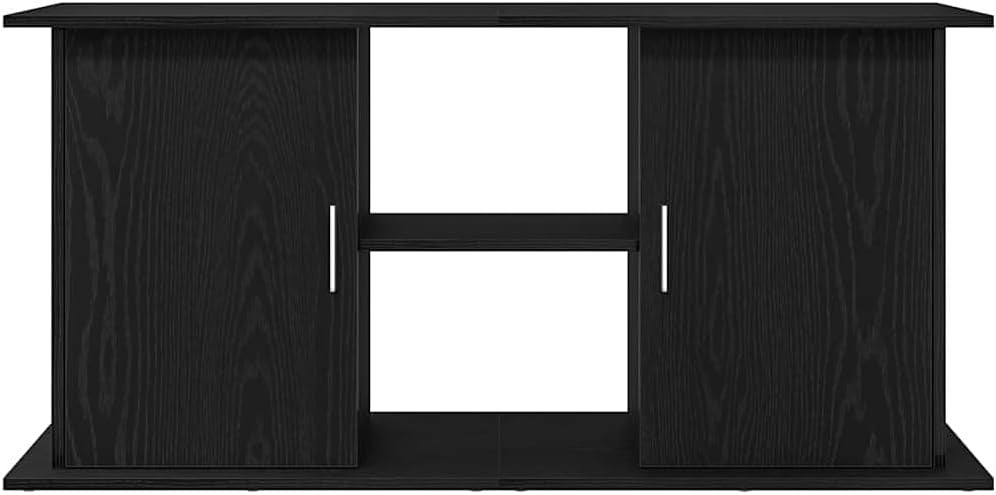Large Black Fish Tank Stand 121x41x58cm with Storage, Modern Cabinet