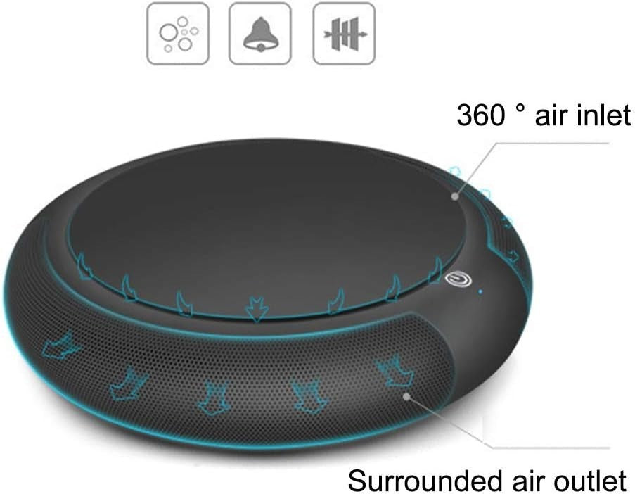 Mini HEPA Air Purifier Portable USB Car Bedroom Quiet Allergy Black
