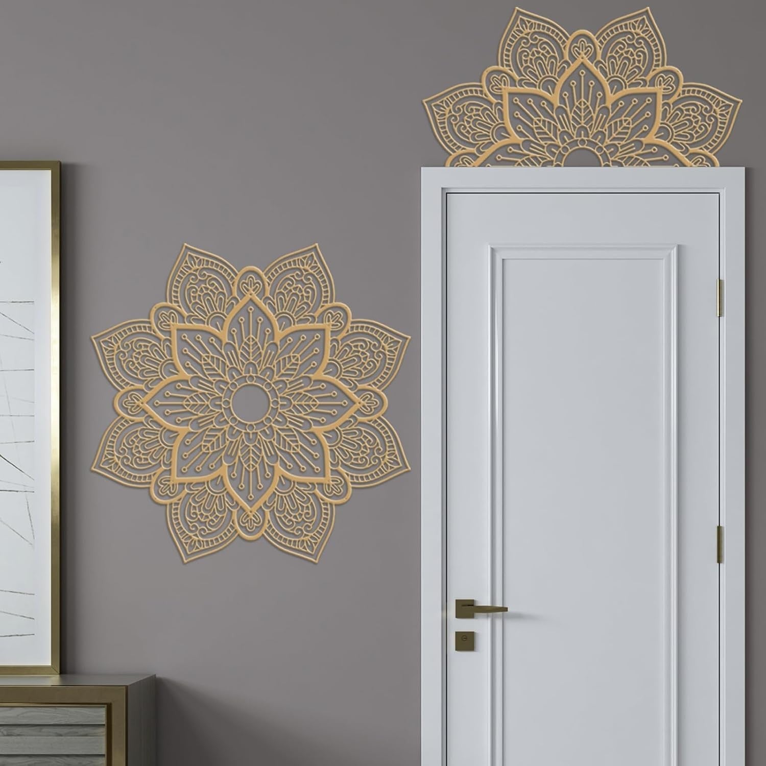 Gold Mandala Metal Wall Art 76x76cm 3D Floral