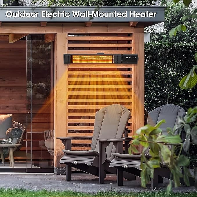 Wall Mounted Patio Heater 2000W Infrared Outdoor Indoor Fast Heating Remote