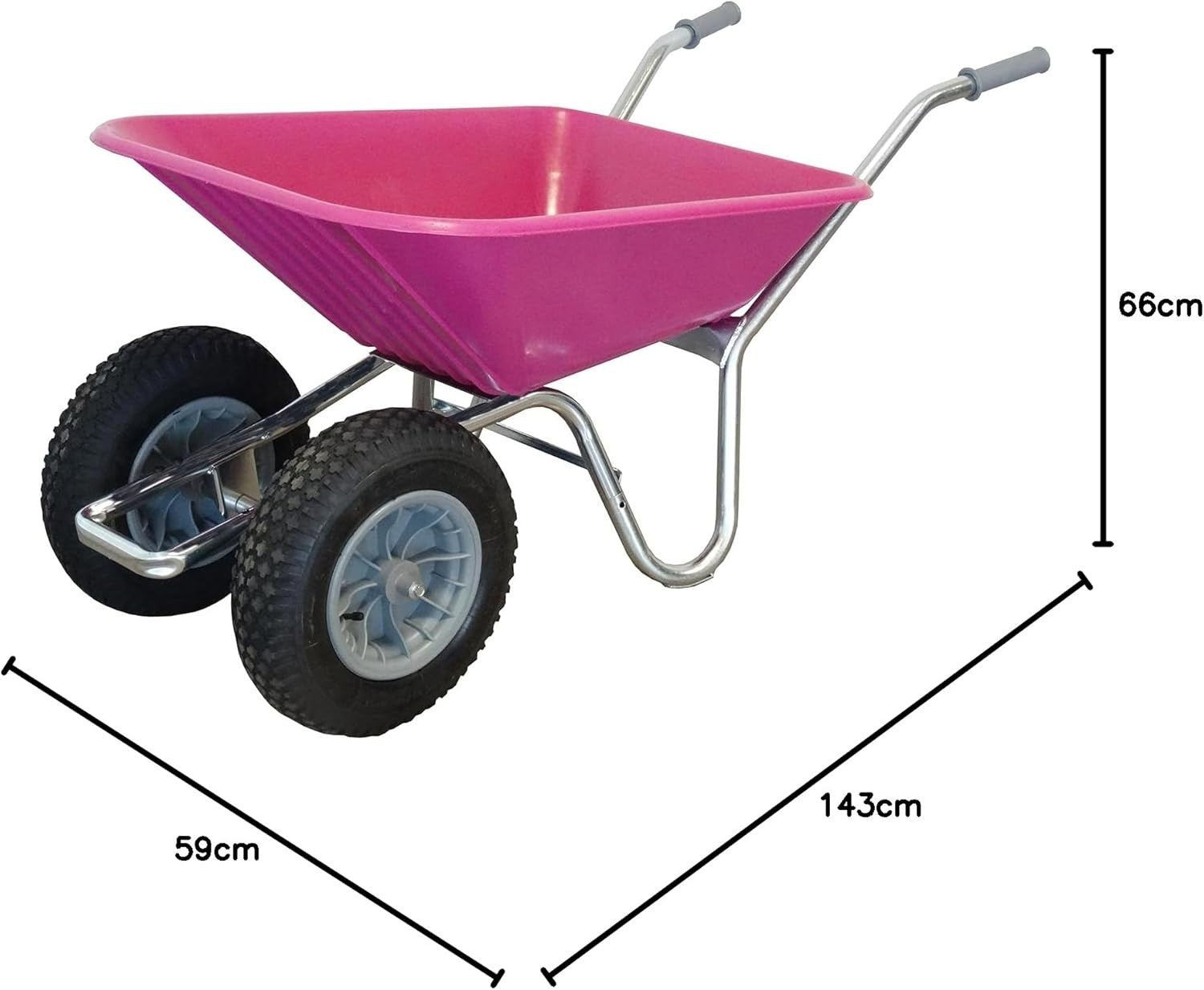 120L – 2-Wheel Garden Wheelbarrow – Green – Solid Puncture Proof Heavy 200kg