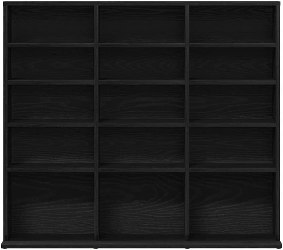 Black Oak CD DVD Storage Cabinet Media Shelf Bookcase Organizer 100cm