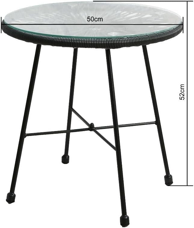 Outdoor Bistro Set 3pcs Egg Chairs & Table Rattan Style Garden Furniture