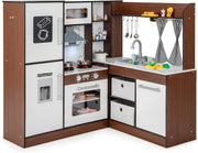 Kids Corner Play Kitchen Wooden Toy Set Lights Sounds Water Ice Maker
